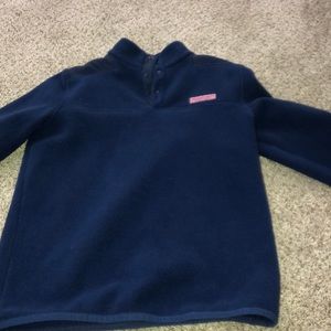 Kids vineyard vines navy fleece pullover